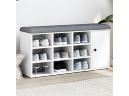 Vidaxl Banco Sapateira 102x32x50 Cm Derivados De Madeira Branco