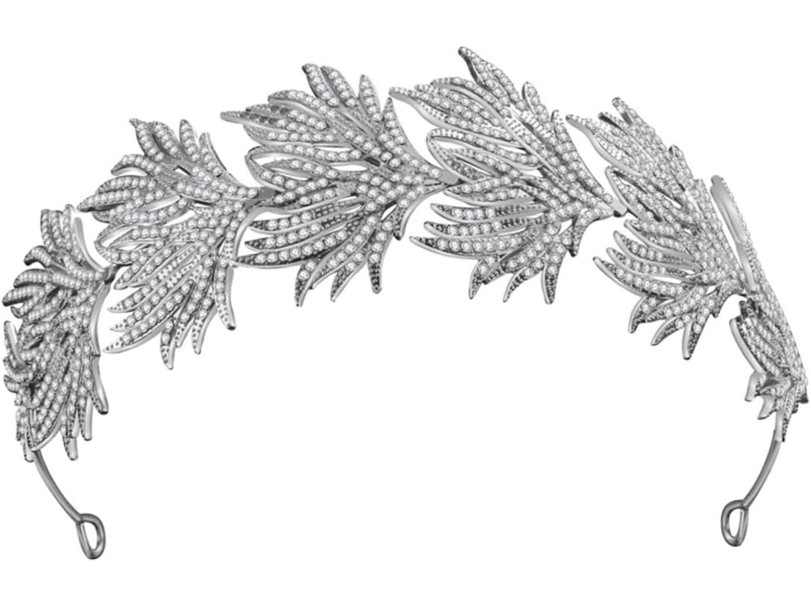 Tiara De Noiva Com Strass, Elegante E Durável, Acessório Chique Para Casamento.
