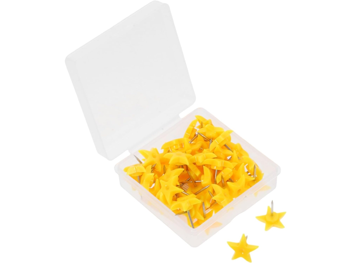 Coheali 100 unidades de Tachinhas Decorativas em Formato Estrela para Quadro Cortiça, Tachinhas Resistentes para Pratos