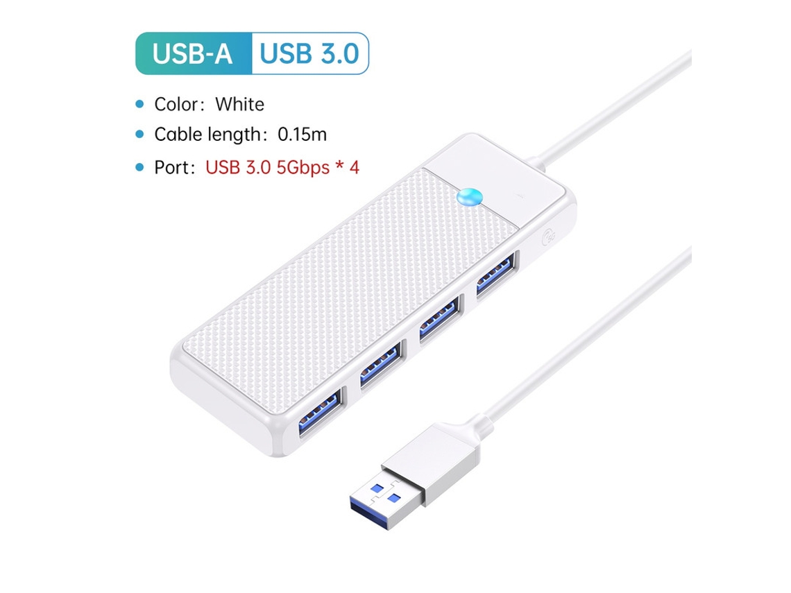 Yizhood Usb Hub 3.0 4 Portas Splitter Usb Hub Adaptador Ultra Slim Otg Adaptador Branco Anchor Station