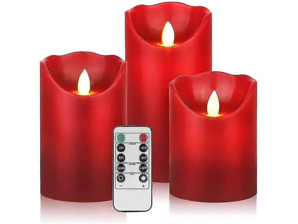 Velas Led Sem Chama, Cera Real, 4, 5 E 6 Polegadas, Controle De 10 Teclas