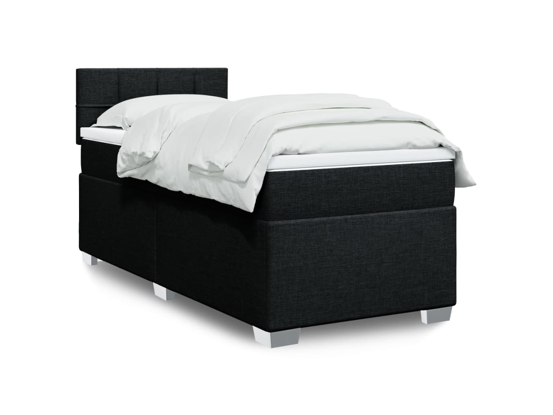Vidaxl Cama Com Molas/colchão 100x200 Cm Tecido Preto