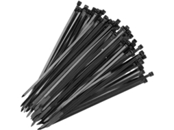 200 Presilhas de Nylon com Trava Automática, Organizador de Plástico Pretas, 3x100mm