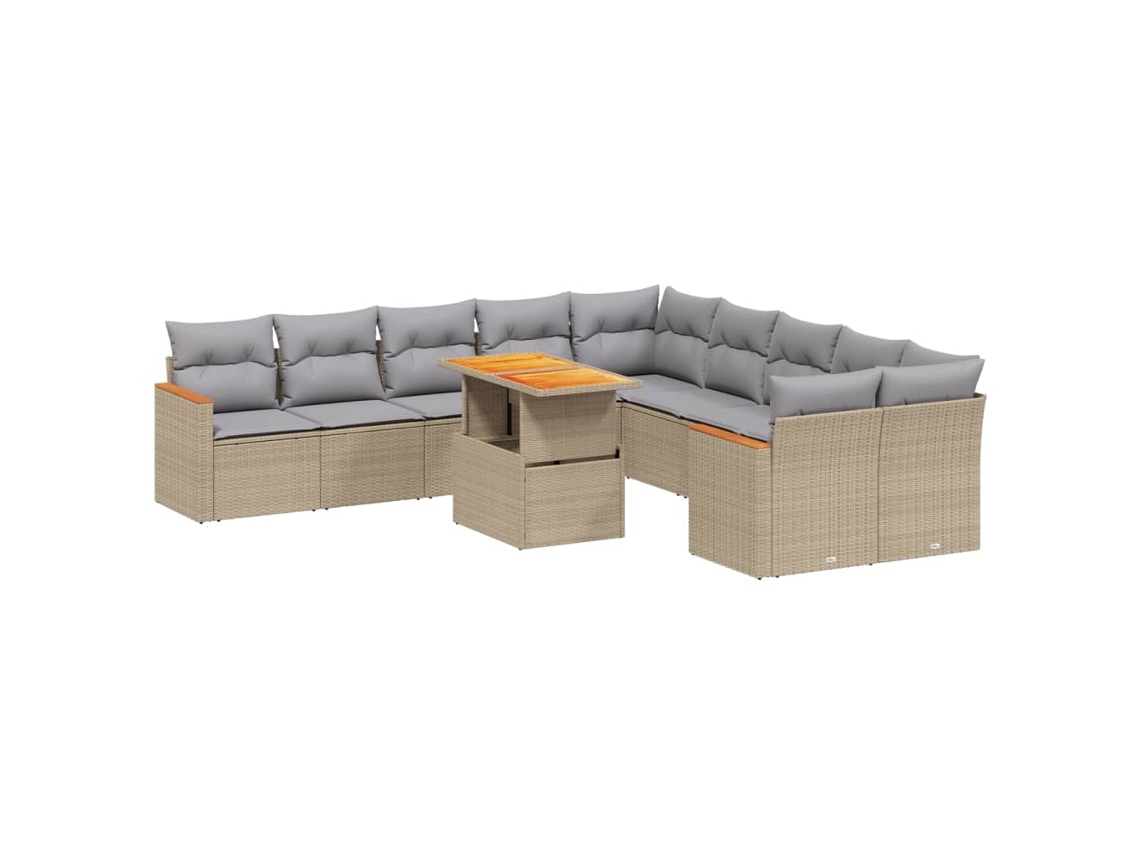Garden Sofa Set, Garden Sofa Sets Vidaxl Bege Rattan / Vime (n/a)