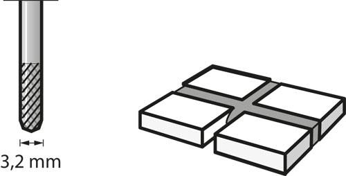 Pontas de carboneto para remoção de argamassa BOSCH de 3,2 mm