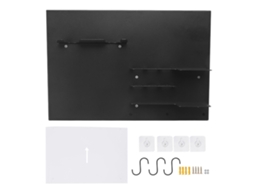 Rack de Parede para Utensílios de Café em Ferro com Acessórios de Instalação Preto