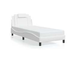 Bed Frame, Bed Frames Vidaxl Branco Couro Artificial (80 X 200 Cm)