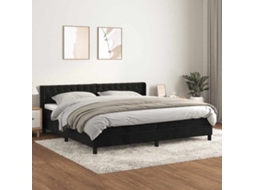 Vidaxl Cama Com Molas/colchão 200x200 Cm Veludo Preto