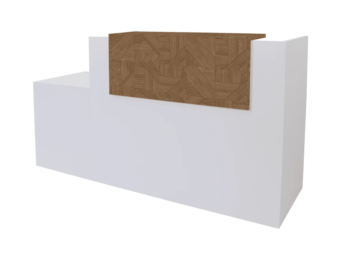 Balcão De Recepção Básico, 80 Cm, Adaptado Para Pessoas Com Mobilidade Reduzida. Direito. 116,9 X 240 X 64,4 Cm. Kubic. Ofilike