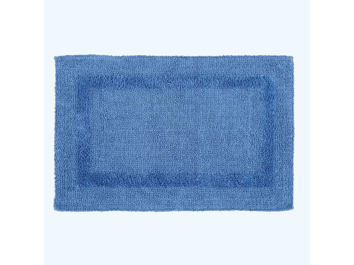 Homescapes Luxury Reversible Cotton Bath Mat - Cobalt Blue
