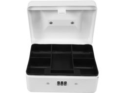 Cofre Pequeno de Metal Branco com Fechadura de Senha e Amplo Compartimento Secreto. SFUSHOS