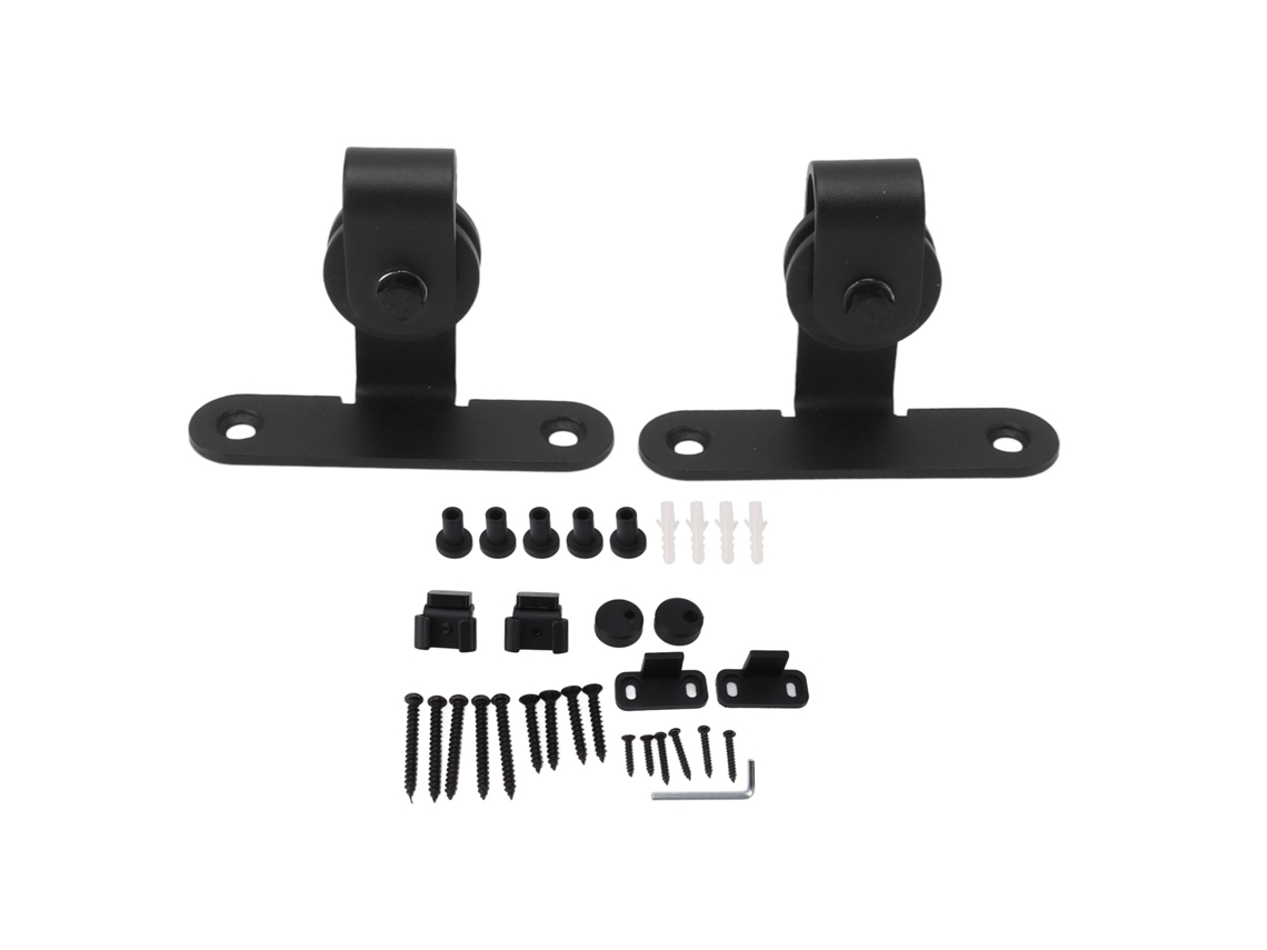 Conjunto de Roldanas para Porta de Celeiro Deslizante Mini Preto Hardware com Acessórios para Armário S/MARCA