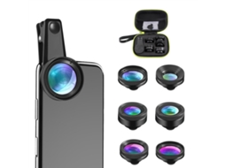 Kit De Lentes 6 Em 1 Para Câmeras, Compatível Com Lentes Para Iphone, Incluindo Lentes Grande-angulares, Olho De Peixe E Filtros Cpl.
