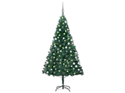 Árvore Natal VIDAXL artificial pré-iluminada c/ bolas PVC verde (150cm)