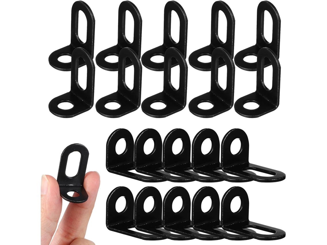 Conjunto De 20 Suportes Metálicos Reforçados Em Formato De L Para Móveis.