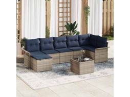 Vidaxl Conjunto De Sofá De Jardim 8 Pcs Cinzeto Rattan Sintético