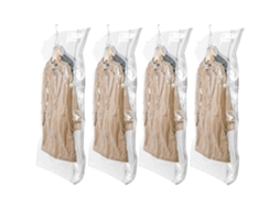 Lurelia Saco A Vácuo Para Pendurar Roupas, Pack 4, 135 X 70 Cm, Reutilizável, Para Casacos E Vestidos