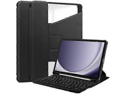 Capa De Couro Inteligente Transparente Com Rotação De 360° E Teclado Para Samsung Galaxy Tab A9 S20241230512