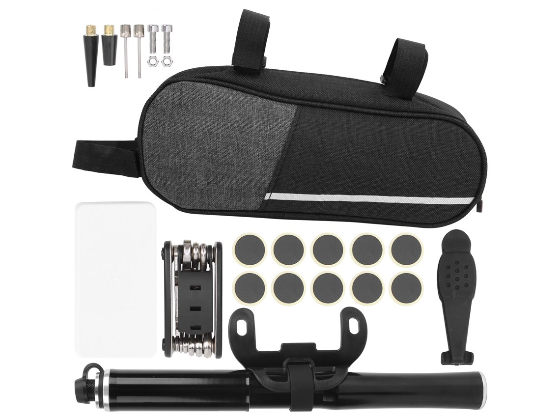 Kit de reparo Mali para bicicleta, com bomba e chave multifuncional 16 em 1