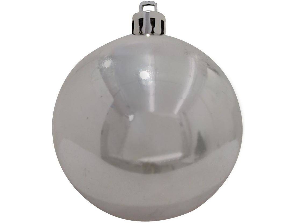 Bola de Natal EUROPALMS 6 Peças (Prateado - 7 cm)