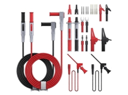 Kit de Cabos de Teste AQUAFORGE com garras jacaré, pontas de prova e conectores banana com mola