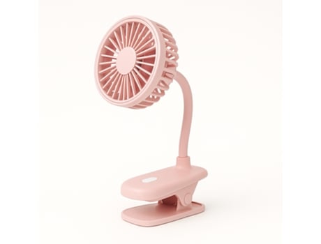 Ventoinha De Secretária | Silenciosa, Com Mola De Fixação, Bateria Usb, Flexível, Com Cabo Incluído Ikrea Wr9132 Rosa