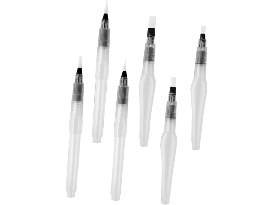 Conjunto Com 6 Pincéis De Plástico Com Cabos Ergonômicos E Leves Para