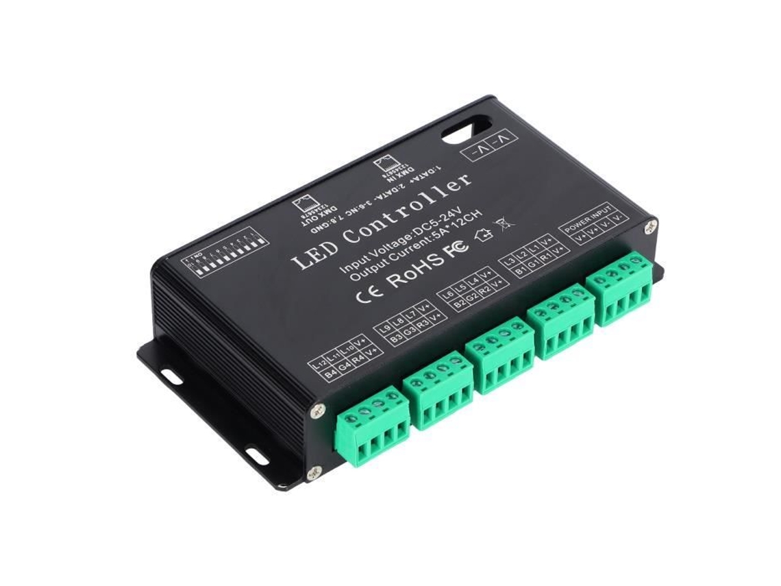 Acessórios de Iluminação HURRISE Decodificador Dmx Constante de 12 Canais Rgb Led Light Strip Controlador Decodificador Dmx512