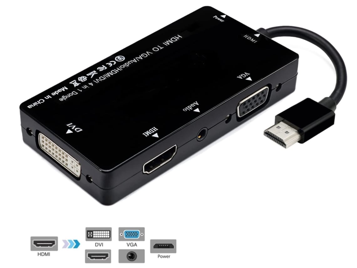 Cabo Adaptador de Conversor de Hdmi para Vga Dvi Hdmi Com Audio Micro Usb de 3 CHRONUS HDMI1212 Y4 Preto Worten.pt