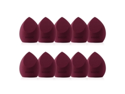 Conjunto de Esponjas de Maquiagem Não látex para Misturar Base 10 Peças Burgundy