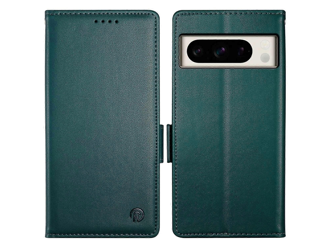 Capa De Celular Df-010 Com Fechos Magnéticos Laterais E Suporte De Couro Para Google Pixel 8 Pro