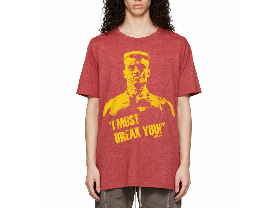 Rockinstone Rocky Movie Break You Heather Red Adult T-shirt Size:xxxl