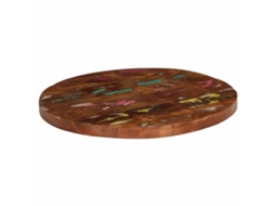 Vidaxl Tampo De Mesa Redondo Ø40x2,5cm Madeira Recuperada Maciça