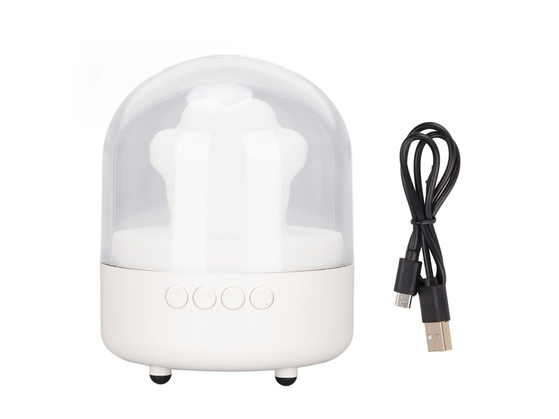 Caixa de som Bluetooth com luz de noite, tema gato, multifuncional, branco