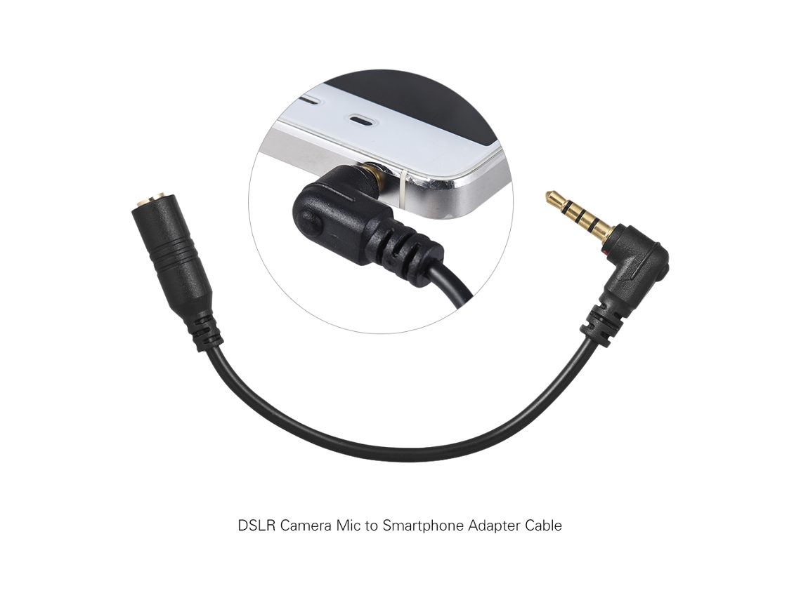 Adaptador De Microfone Trs De 3 Polos Para Trrs De 4 Polos 3.5mm Ângulo 90° Para Iphone Samsung Huawei Smartphone Docooler Ey-s04
