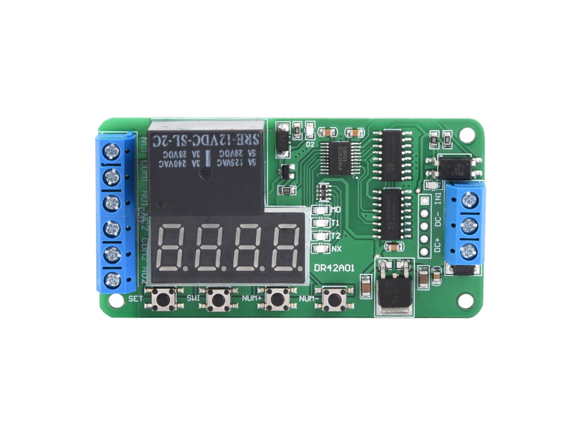 Relé Temporizador Multifuncional Dr42a01 12V Canal Duplo Dpdt YURU