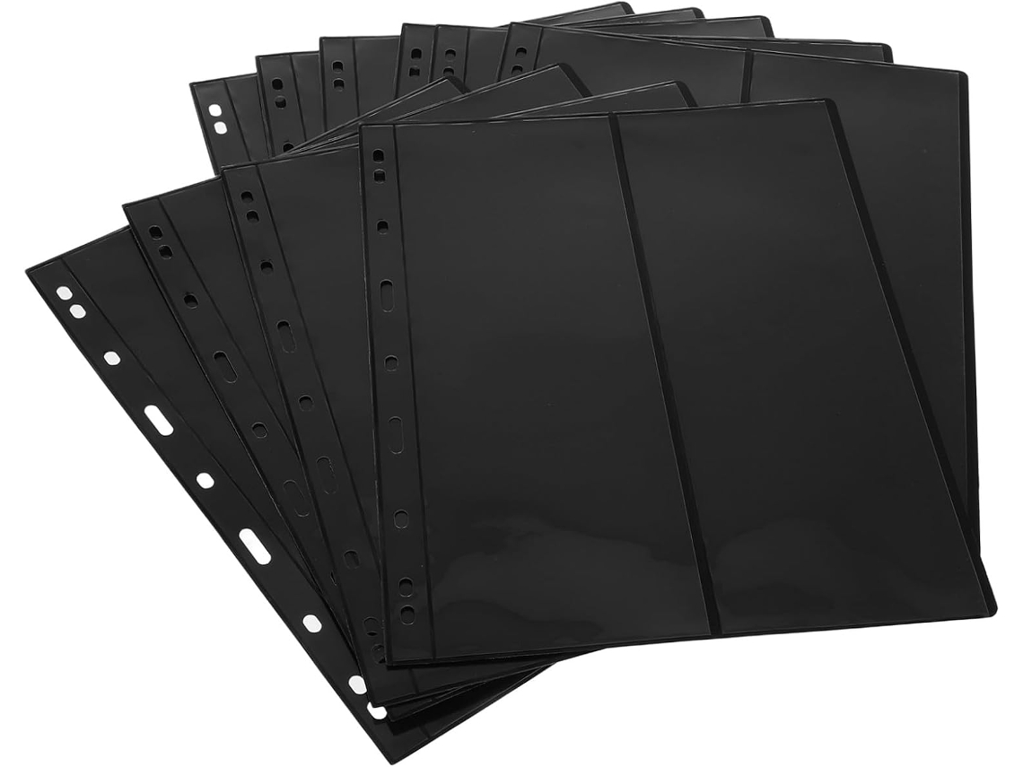 Fondotin 10 Peças Volantes Double Face Noires Para Álbum Timbres Inserções Flexíveis Em Rangées Verticales