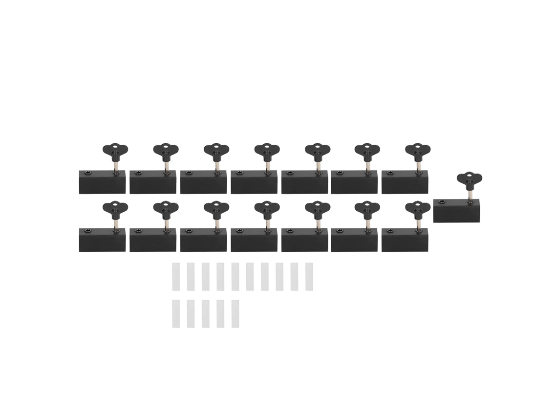 Pacote Com 15 Travas De Segurança Para Porta Deslizante, Com Furo Duplo, Ajustável, Vertical E Horizontal, Para Janela, Preta Aquaforge