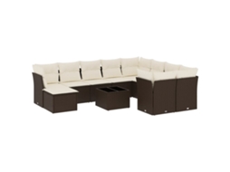 Garden Sofa Set, Garden Sofa Sets Vidaxl Marrom Rattan / Vime (n/a)