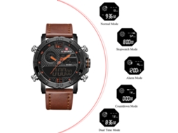 Relógio Esportivo Digital Led Luminoso com Hora Dupla para Homens