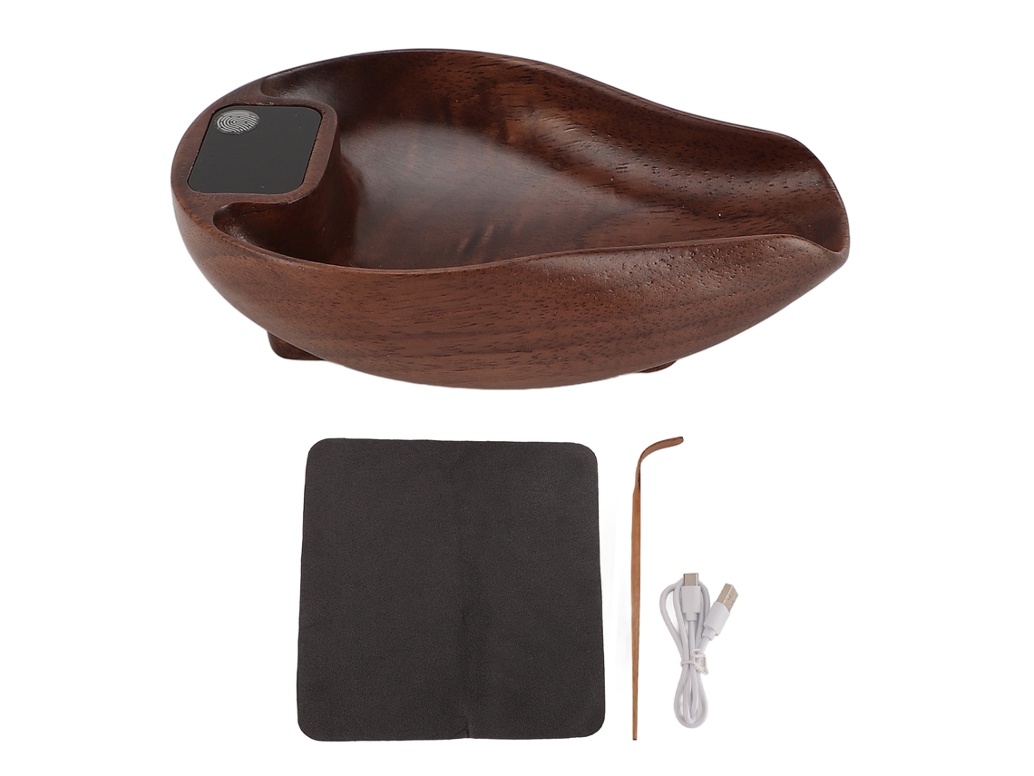 Balanza De Té De Madera Precisa 0.1g 200g Recargable Color Nogal Para Cocina Café Comida