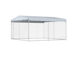 Vidaxl Canil De Exterior Com Telhado 382x382x225 Cm