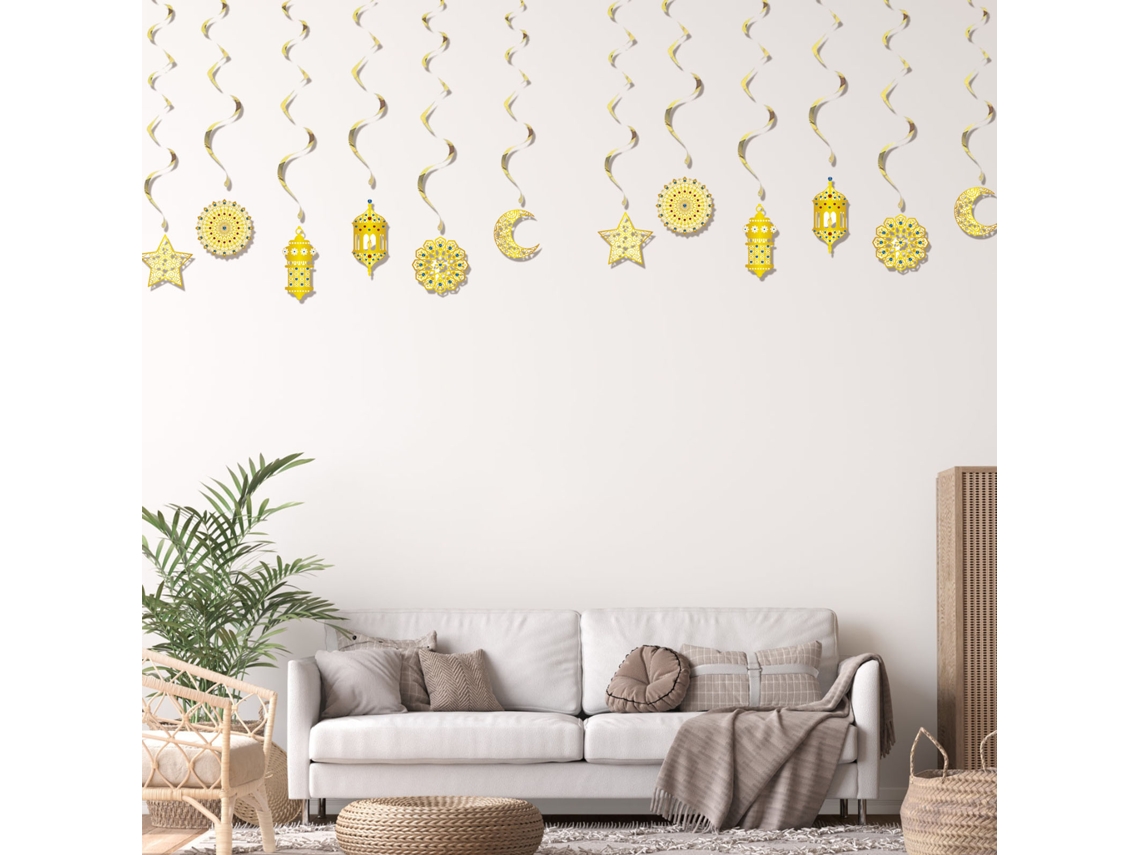 Guirlanda Espiral Para Decoração De Ambiente (pacote Com 6, Design De Estrela E Lua) Eoocoo