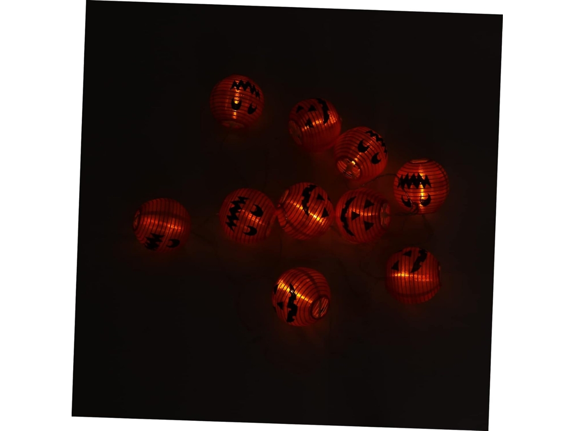 Lanterna de Halloween em formato de abajur iluminada com LED, decoração divertida para ambientes internos, sem necessidade de pilhas.