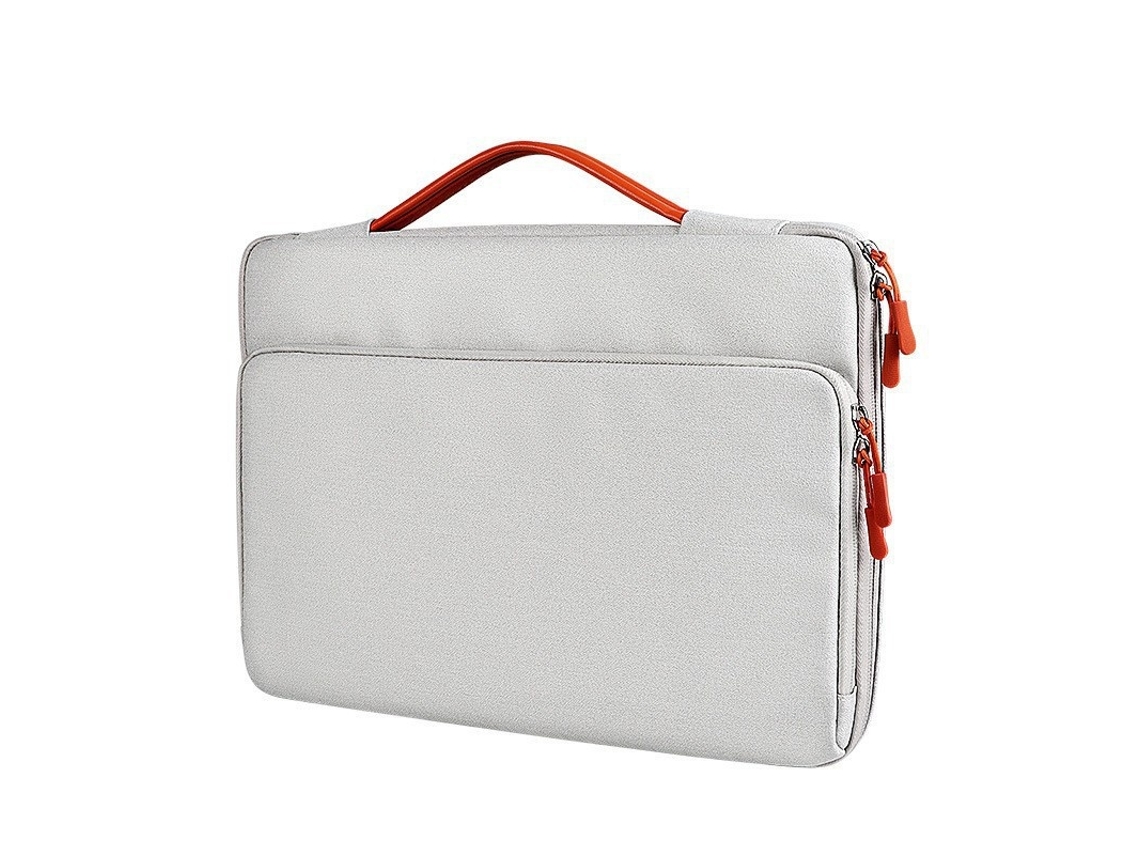 Bolsa Para Computador Portátil 13 Polegadas Impermeável Com Interior Macio E Bolso Auxiliar Cinzento Elysve