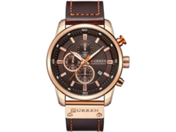 Lurelia Relógio Cronógrafo Masculino, Movimento De Quartzo, Analógico, Data/calendário, Couro, Resistente À Água 3atm, Dourado, Cinzento