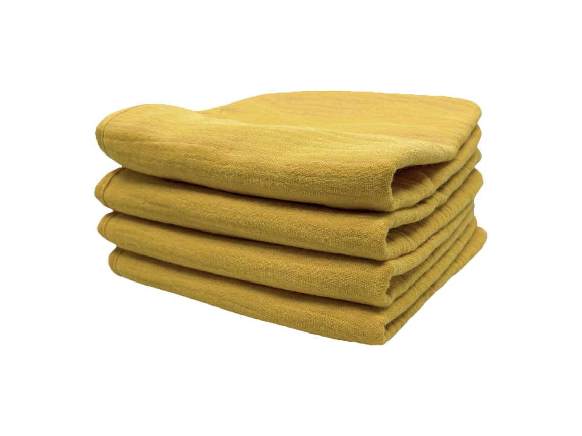 Conjunto De Paninhos De Banho Smikkels Para Bebê, Amarelo Algodão Orgânico Absorvente