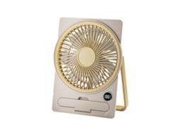 Ventilador de Mesa EIFSON Dobrável, 5 Velocidades, Ecrã Led, Silenciosoamarelo