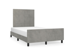 Estrutura de cama sem colchão 120x200 cm veludo cinzento claro MAISON EXCLUSIVE