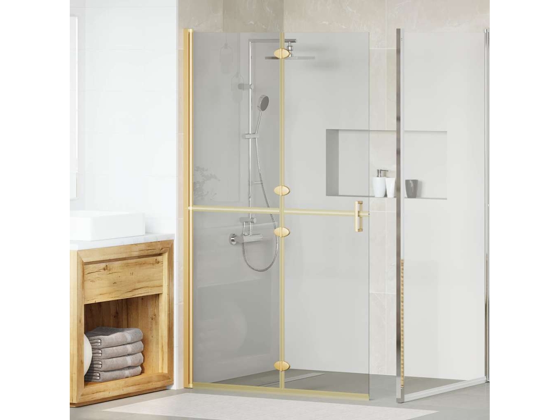 Vidaxl Parede De Chuveiro Walk-in Ouro 110 X 6,5 X 190 Cm